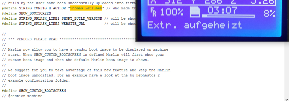 Firmware-Programmierung Arduino Code und Drucker Display