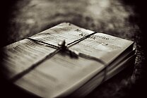 Bound newsprint pile